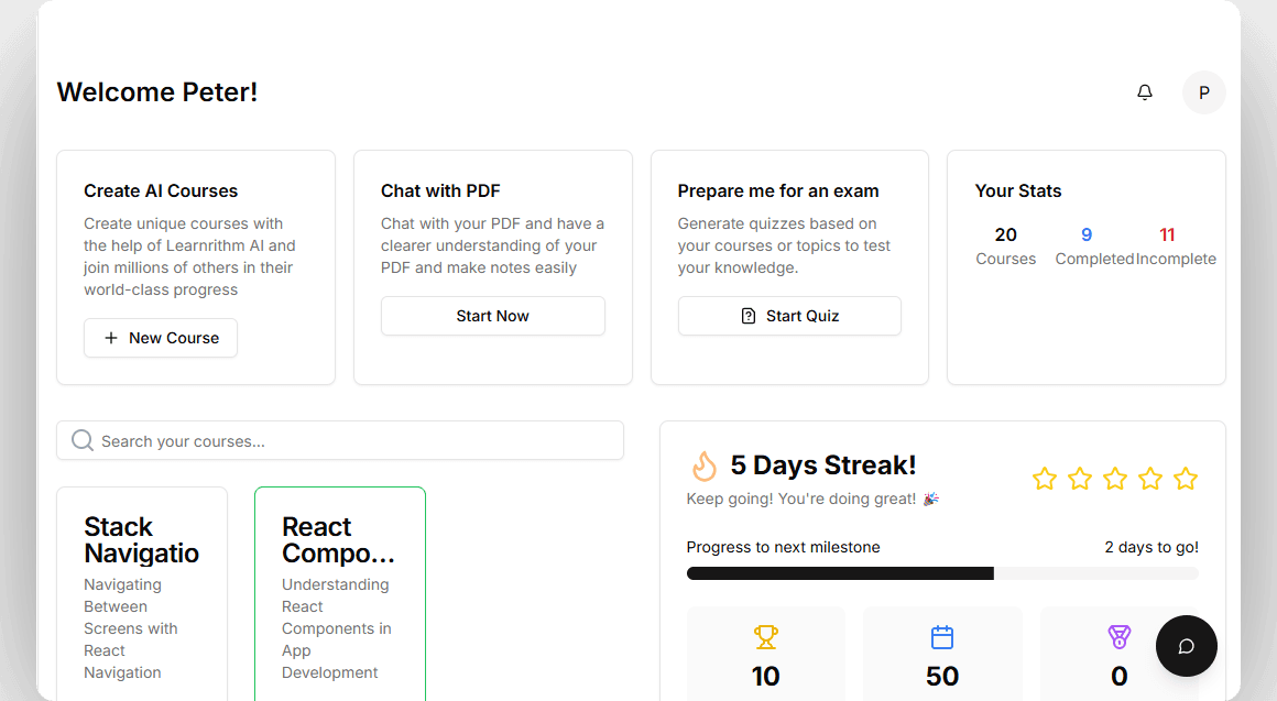 Learnrithm Dashboard